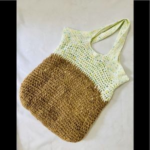 large bag woven with love, handmade item.  shopping bag / beach / toys.